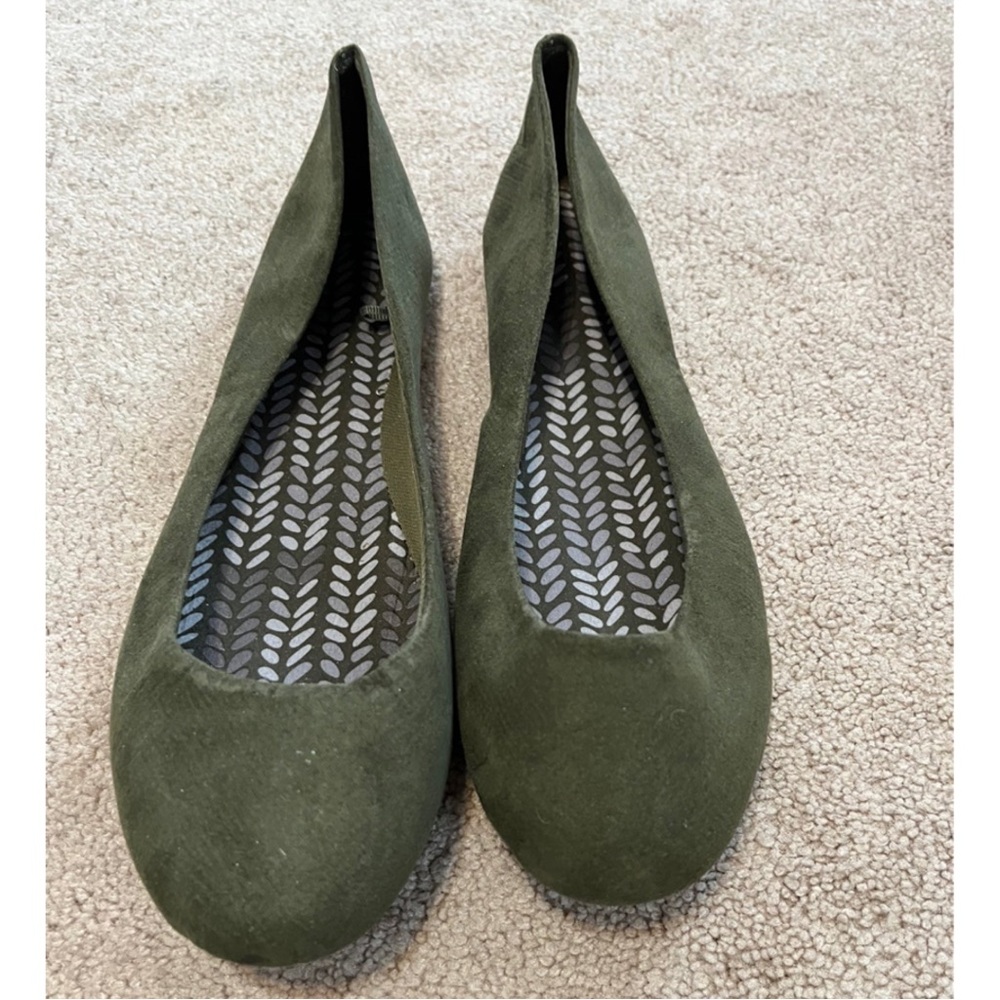olive green flats